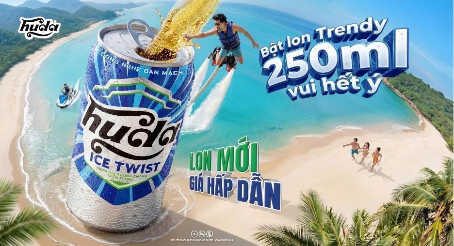 Bật lon trendy 250ml vui hết ý: Huda Ice Twist tung diện mạo mới khuấy động mùa hè