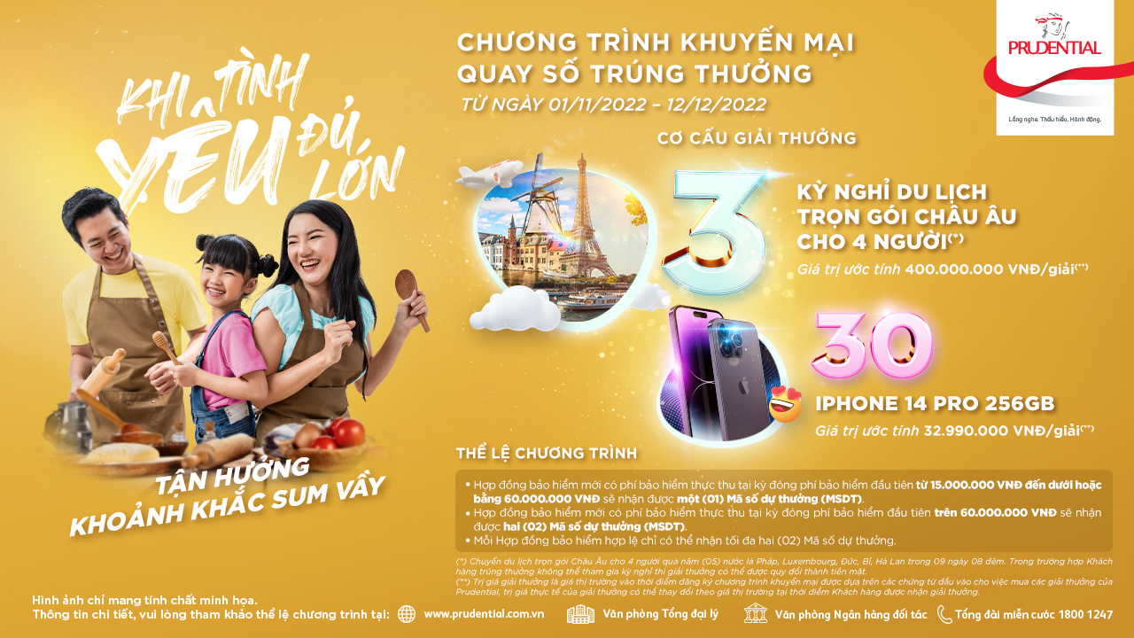 PRUDENTIAL RA MẮT CHƯƠNG TRÌNH KHUYẾN MẠI ĐẶC BIỆT BÀY TỎ THÔNG ĐIỆP GẮN KẾT YÊU THƯƠNG