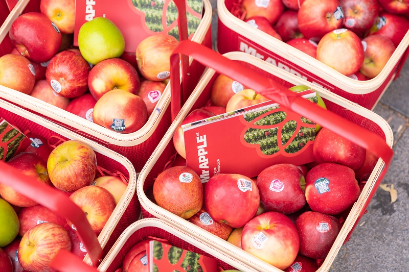 Đoàn xích lô của thương hiệu táo Mr Apple thu hút sự chú ý của người dân thủ đô